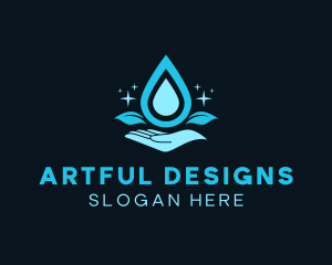 Natural Water Droplet logo design