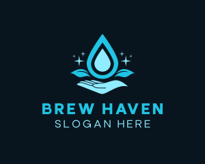 Natural Water Droplet logo design