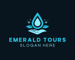 Natural Water Droplet logo design