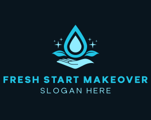 Natural Water Droplet logo design