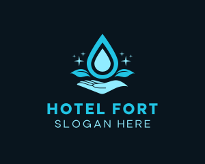 Natural Water Droplet logo design