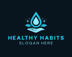 Natural Water Droplet logo design