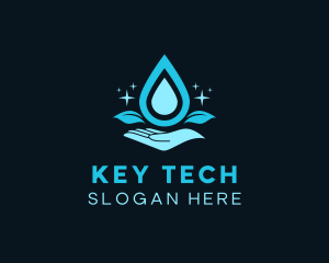 Natural Water Droplet logo design