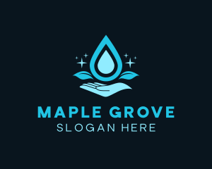 Natural Water Droplet logo design