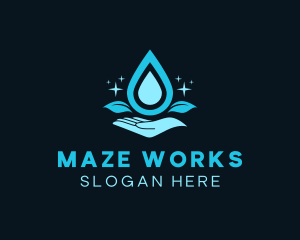 Natural Water Droplet logo design