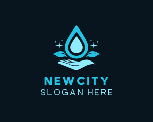 Natural Water Droplet logo design