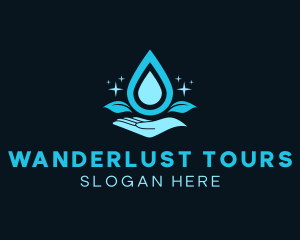 Natural Water Droplet logo design