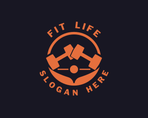 Crossfit Gym Dumbbells logo design