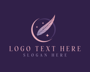 Blogger - Author Feather Quill logo design