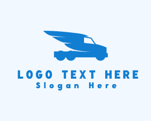 Blue - Delivery Truck Wings logo design