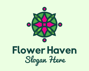 Pink Star Flower  logo design