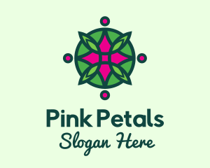 Pink Star Flower  logo design