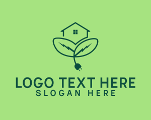Electrical - House Leaf Plug logo design