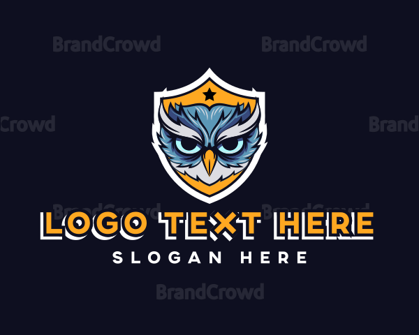 Owl Bird Shield Gaming Logo