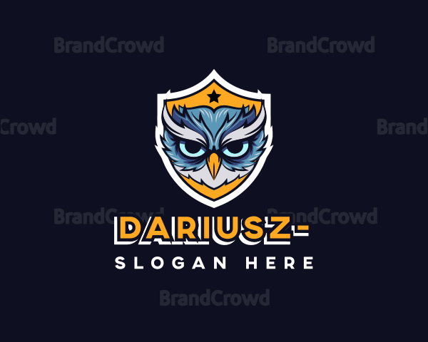 Owl Bird Shield Gaming Logo