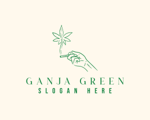 Ganja - Marijuana Weed Smoker logo design