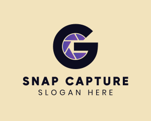 Capture - Letter G Camera Shutter logo design