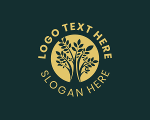 Tree - Modern Round Tree Arborist logo design