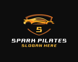 Sports Car Vehicle Shield Logo