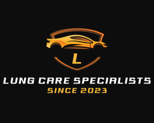 Sports Car Vehicle Shield logo design