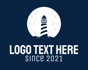 Landmark - Full Moon Lighthouse logo design
