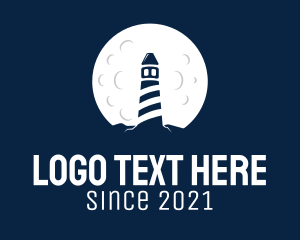 Beachside - Full Moon Lighthouse logo design