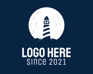 Port - Full Moon Lighthouse logo design
