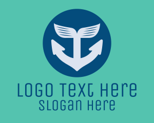 Navy - Anchor Whale Fin logo design