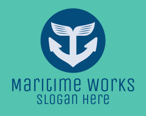 Shipyard - Anchor Whale Fin logo design