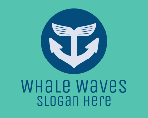 Anchor Whale Fin logo design