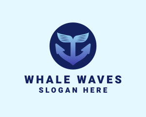 Anchor Whale Fin logo design