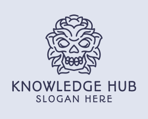 Scary - Decorative Tribal Skull Art logo design