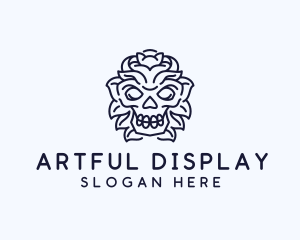 Decorative Tribal Skull Art logo design