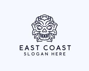 Decorative Tribal Skull Art logo design