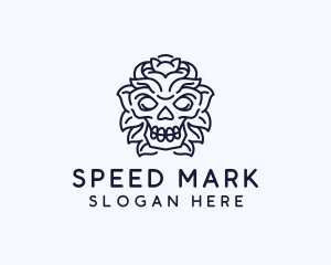 Decorative Tribal Skull Art logo design