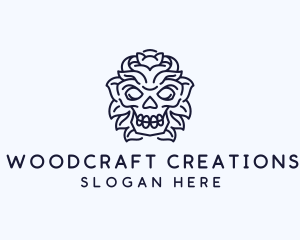 Decorative Tribal Skull Art logo design