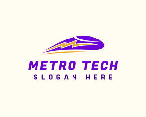 Metro - Thunderbolt Train Transit logo design