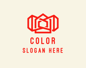 Red Siren House Outline  logo design