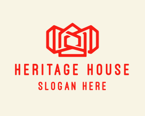 Establishment - Red Siren House Outline logo design