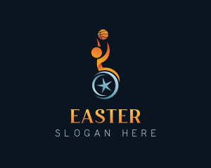 Disability Basketball Athlete Logo