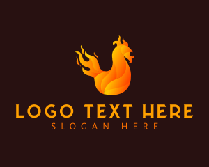 Rooster - Fire Chicken Grill logo design