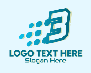 Telecommunication - Modern Tech Number 3 logo design