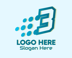 Download - Modern Tech Number 3 logo design