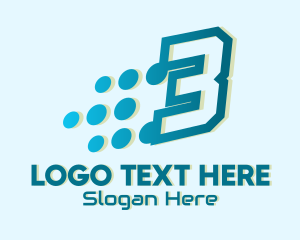 Modern Tech Number 3 Logo