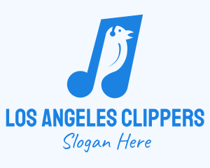 Blue Musical Song Bird Logo