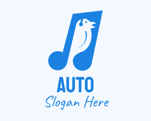 Blue Musical Song Bird Logo