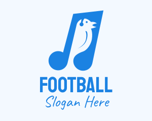 Blue Musical Song Bird Logo