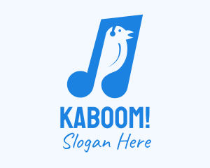 Music Player - Blue Musical Song Bird logo design