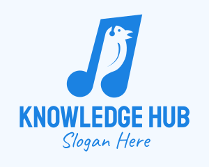 Playlist - Blue Musical Song Bird logo design