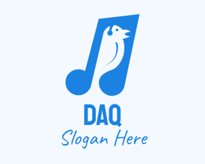 Music School - Blue Musical Song Bird logo design